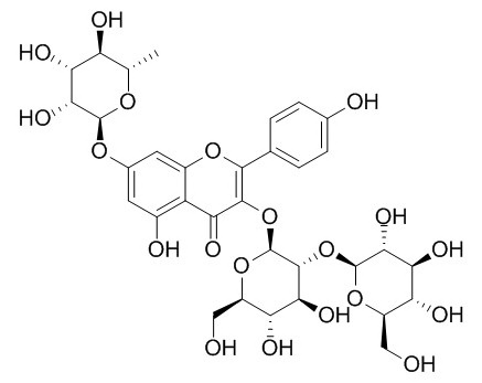 山柰酚-3-槐二糖-7-鼠李糖苷，分析标准品,HPLC≥85%